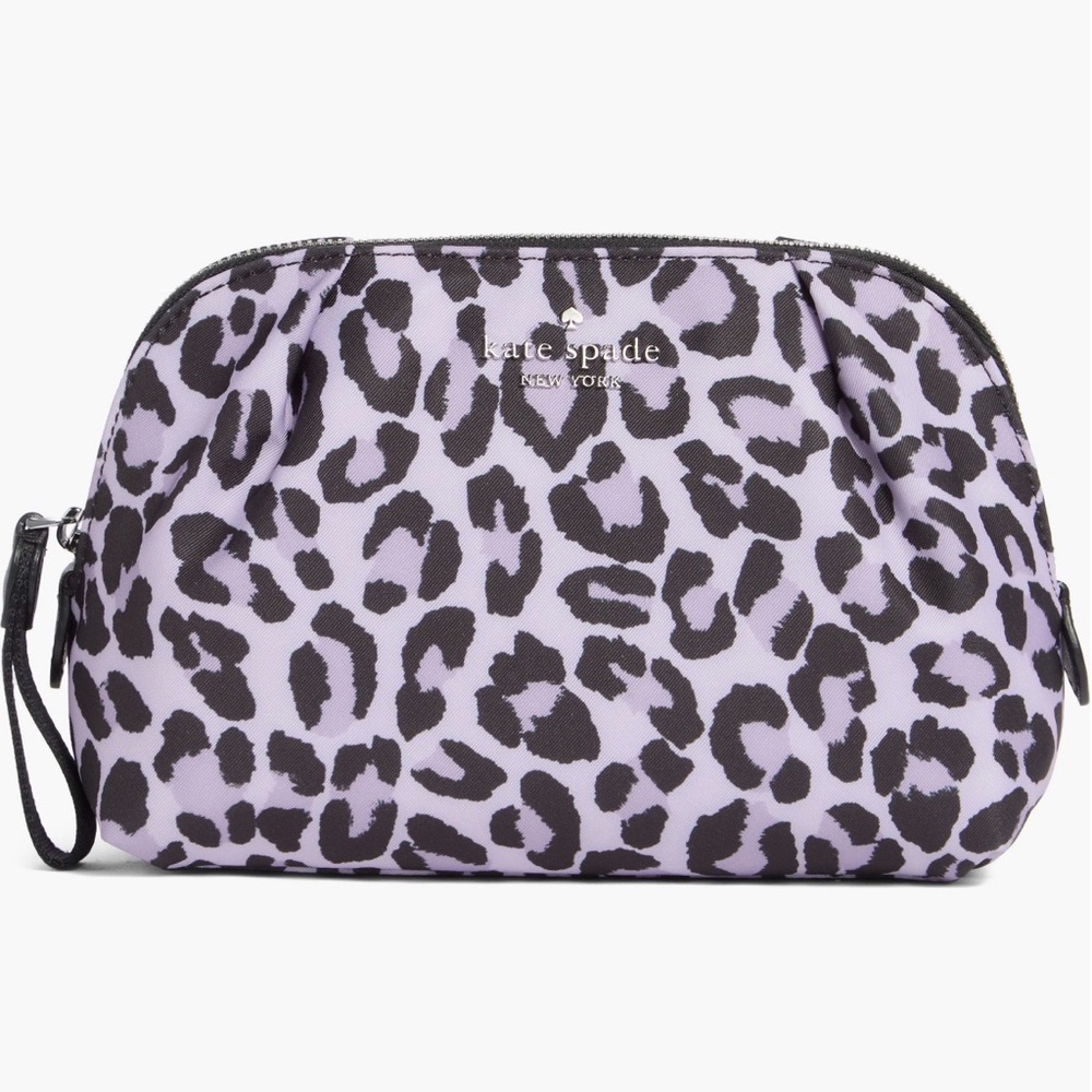 Kate Spade New York Violet Leopard Cosmetic Bag